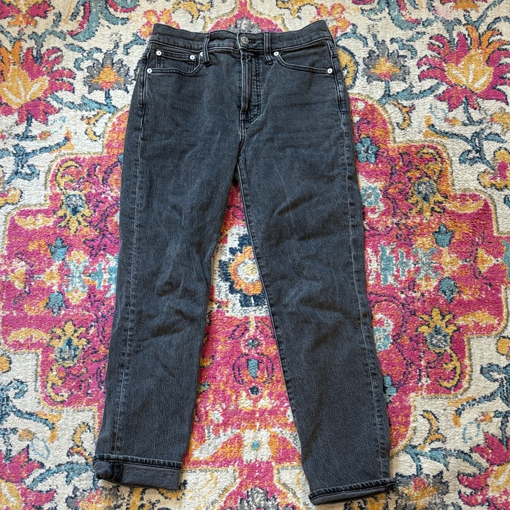 Madewell Charcoal Gray Straight-Leg Jeans